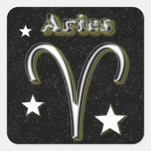 Aries-symbool Vierkante Sticker (Voorkant)
