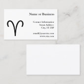 Aries-symbool Visitekaartje (Voorkant / Achterkant)