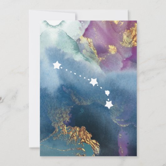 Aries Table Sign Celestial Waterverf Theme Kaart (Achterkant)