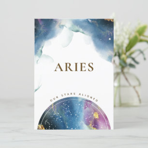 Aries Table Sign Celestial Waterverf Theme Kaart
