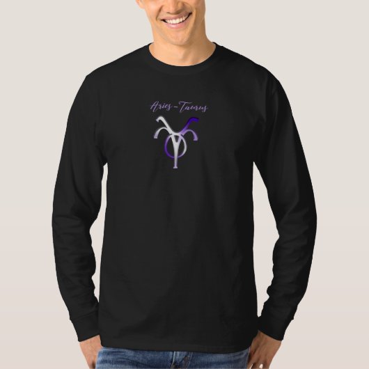 Aries Taurus Cusp Zodiac Horoscope Raglan T-shirt (Voorkant)