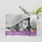 Aries the Ram Photo Birth Announcement Kaart (Staand voorkant)