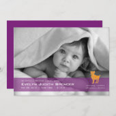 Aries the Ram Photo Birth Announcement Kaart (Voorkant / Achterkant)