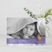 Aries the Ram Photo Birth Announcement Kaart (Staand voorkant)