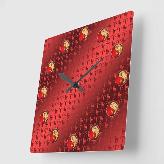 Aries the Ram Vierkante Klok (Hoek)