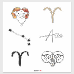 Aries the ram zodiaal astrology verjaardaggoud sticker