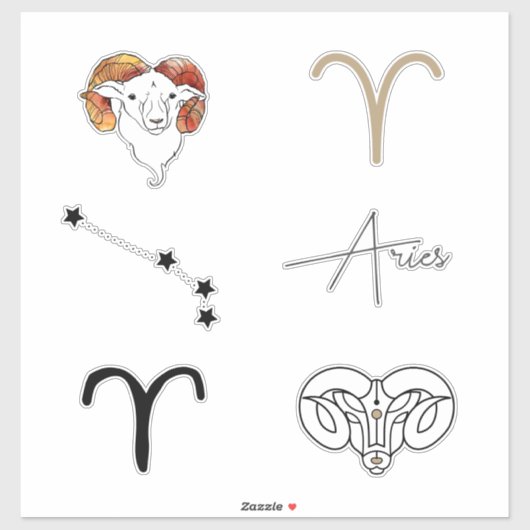 Aries the ram zodiaal astrology verjaardaggoud sticker (Vel)