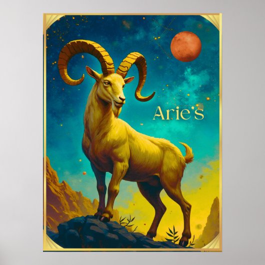 Aries the Ram Zodiac Sign Poster (Voorkant)