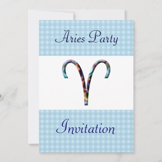 Aries Theenmaal Birthday Party Invitation - Zodiac Kaart (Voorkant)