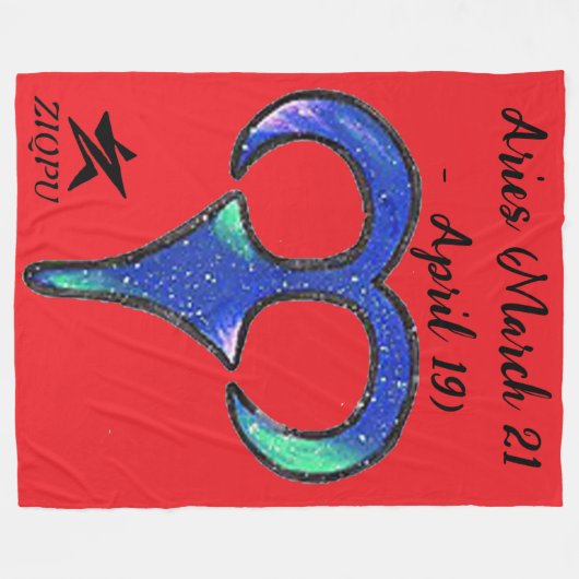 Aries Throw Blanket Fleece Deken (Voorkant (Horizontaal))