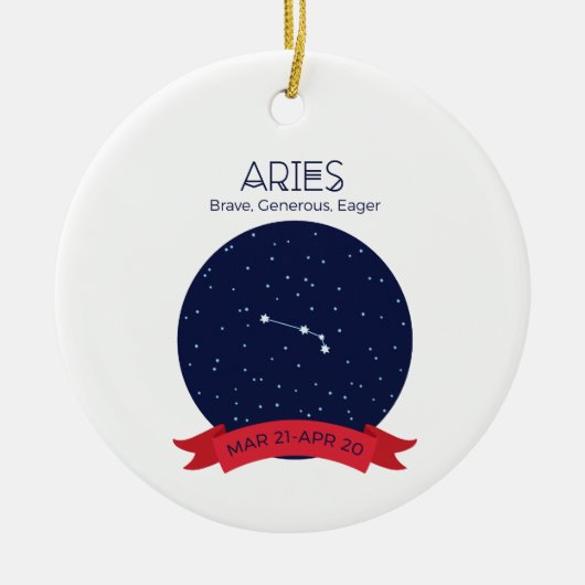 Aries Traits Keramisch Ornament (Voorkant)