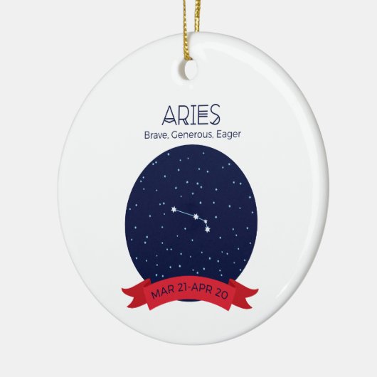 Aries Traits Keramisch Ornament (Links)