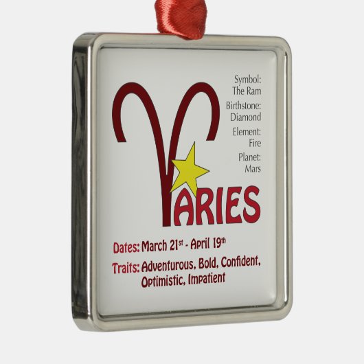 Aries Traits Square Ornament (Rechts)