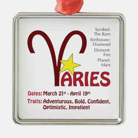 Aries Traits Square Ornament (Voorkant)