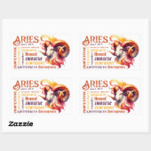 Aries Traits Waterverf Ram sterrenbeeld Verjaardag Rechthoekige Sticker (Vel)