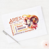 Aries Traits Waterverf Ram sterrenbeeld Verjaardag Rechthoekige Sticker (Envelop)