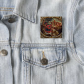Aries, van de Tekenen van de Zodiac Vierkante Button 5,1 Cm (In situ)