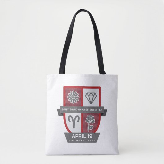 Aries Verjaardag Crest™ voor 1-19 april Tote Bag (Voorkant)
