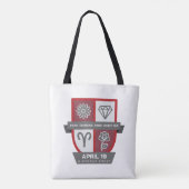 Aries Verjaardag Crest™ voor 1-19 april Tote Bag (Achterkant)