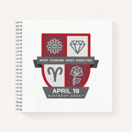 Aries Verjaardagswapen™ voor 1-19 april Notitieboek