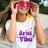 Aries Vibes Zodiac Astrology Paars Stars T-Shirt