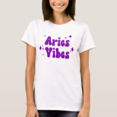 Aries Vibes Zodiac Astrology Paars Stars T-Shirt (Voorkant)
