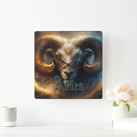 Aries Vierkante Klok (Huis)