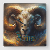 Aries Vierkante Klok (Voorkant)
