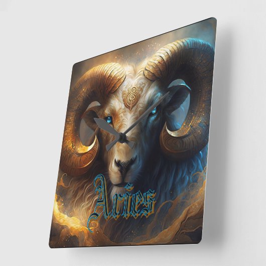 Aries Vierkante Klok (Hoek)