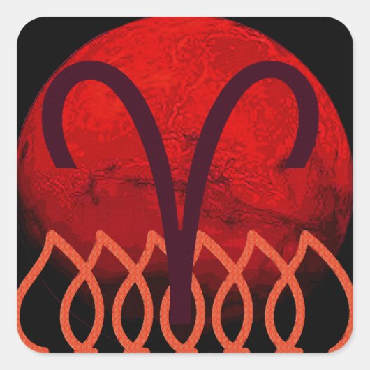 Aries Vierkante Sticker (Voorkant)