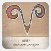 Aries Vierkante Sticker (Voorkant)