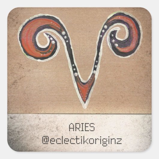 Aries Vierkante Sticker (Voorkant)