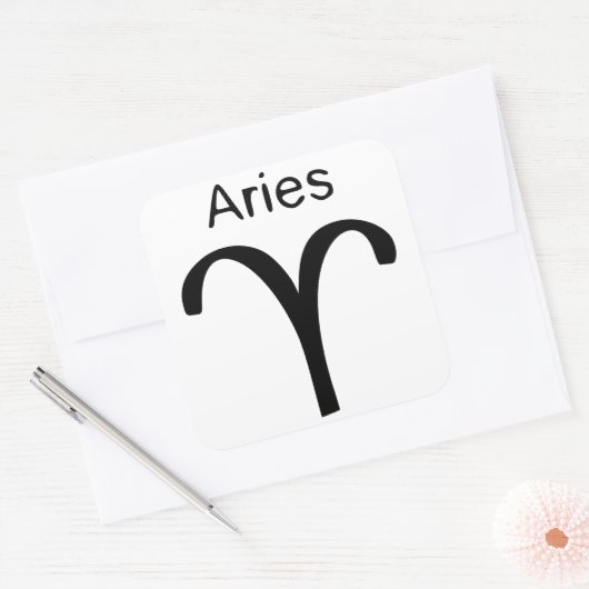 Aries Vierkante Sticker (Envelop)