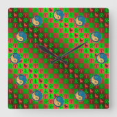 Aries & Water Goat Vierkante Klok (Voorkant)