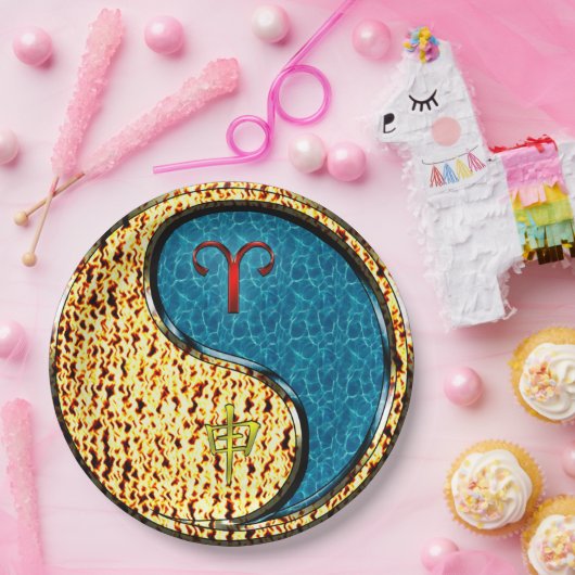 Aries & Water Monkey Papieren Bordje (Feest)