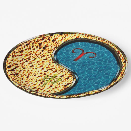 Aries & Water Monkey Papieren Bordje (Gekanteld)