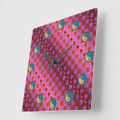 Aries & Water Rooster Vierkante Klok (Hoek)