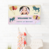 Aries Watercolor 1st Birthday Photo & Balloons  Spandoek (Insitu)