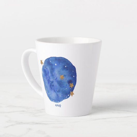 Aries Waterverf Night Sky Constellation Zodiac Latte Mok (Linkerhoek)