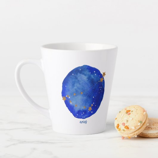 Aries Waterverf Night Sky Constellation Zodiac Latte Mok (In situ)