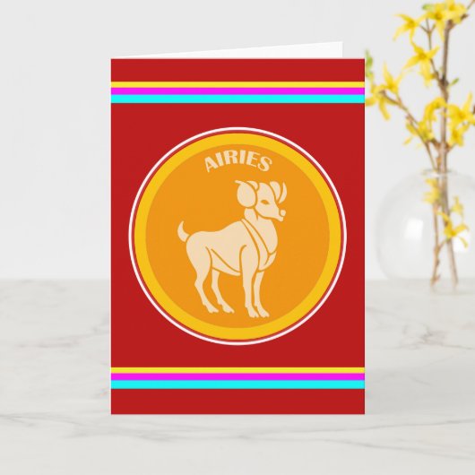 Aries Wenskaart Kaart (Gele Bloem)
