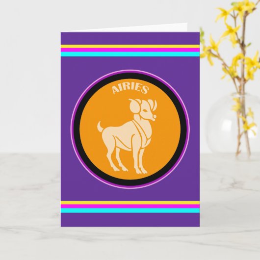 Aries Wenskaart Kaart (Gele Bloem)