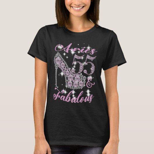 Aries Women 55 & Fabulous Sparkly High Heels 55 t T-shirt (Voorkant)