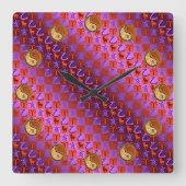 Aries & Wood Boar  Vierkante Klok (Voorkant)