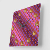 Aries & Wood Boar Vierkante Klok (Hoek)