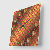 Aries & Wood Horse Vierkante Klok (Hoek)