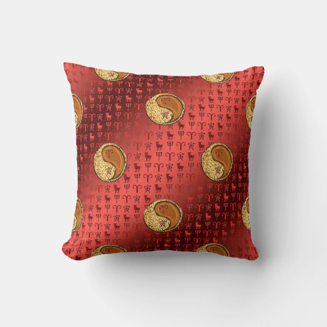 Aries & Wood Tiger Throw Pillow Kussen (Voorkant)