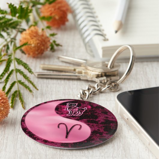 Aries Yin Yang Sleutelhanger (Zijkant)