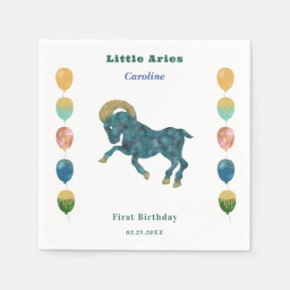 Aries Zodiac 1st Birthday Balloons & Artistic Servet