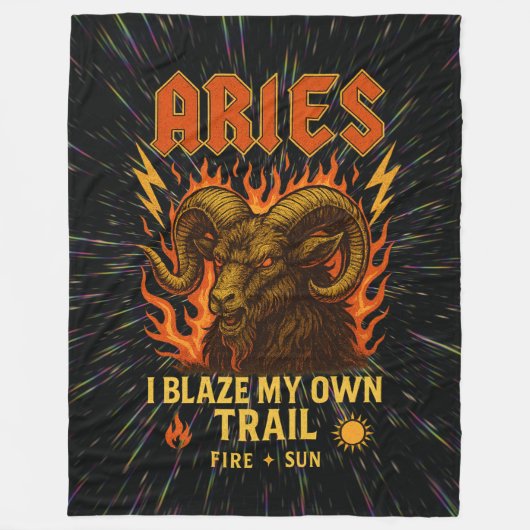 Aries Zodiac 80's Rock Band Geïnspireerd Astrologi Fleece Deken (Voorkant)